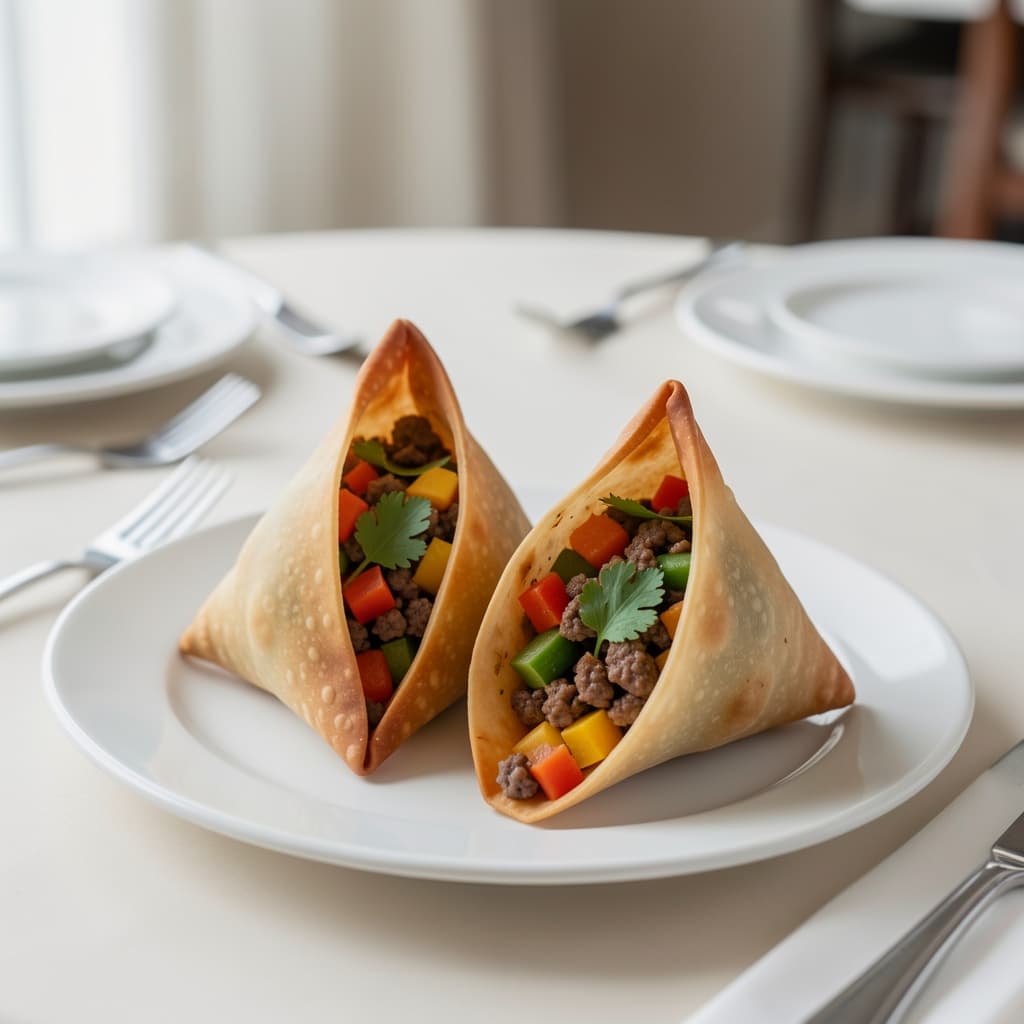 Vegetable Samosa/Beef Samosa (Two Pieces)